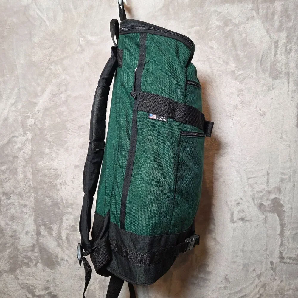 Vintage 90s Eastpak Backpack USA Green Travel Hiking Utility Pack